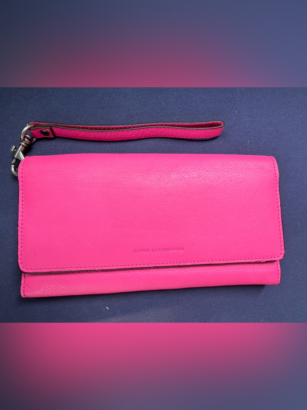 Aimee Kestenberg Hot Pink Leather Wristlet Clutch